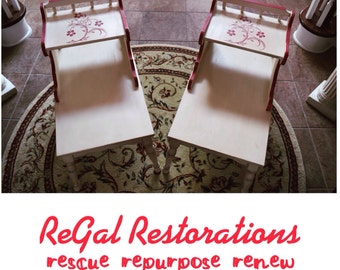 Pair of Vintage Two Tier End Tables