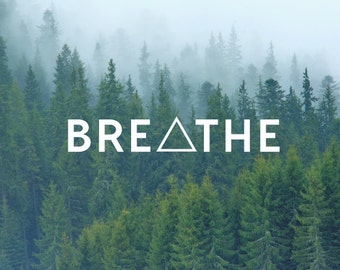 Breathe Triangle Decal / Quote Decal / Nature Decals / Laptop Decals / Car Decals / Computer Decals / MacBook Decals / Window Decals