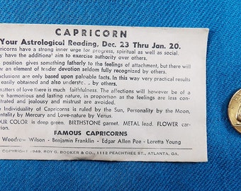 Capricorn Zodiac Vintage Good Luck Collectable Coins/Tokens (Not US Currency)