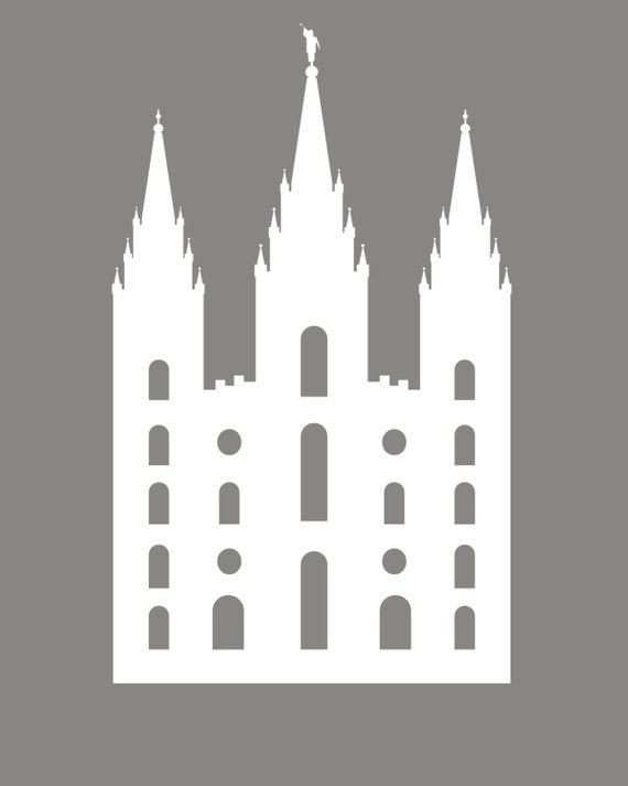 Gray LDS temple print