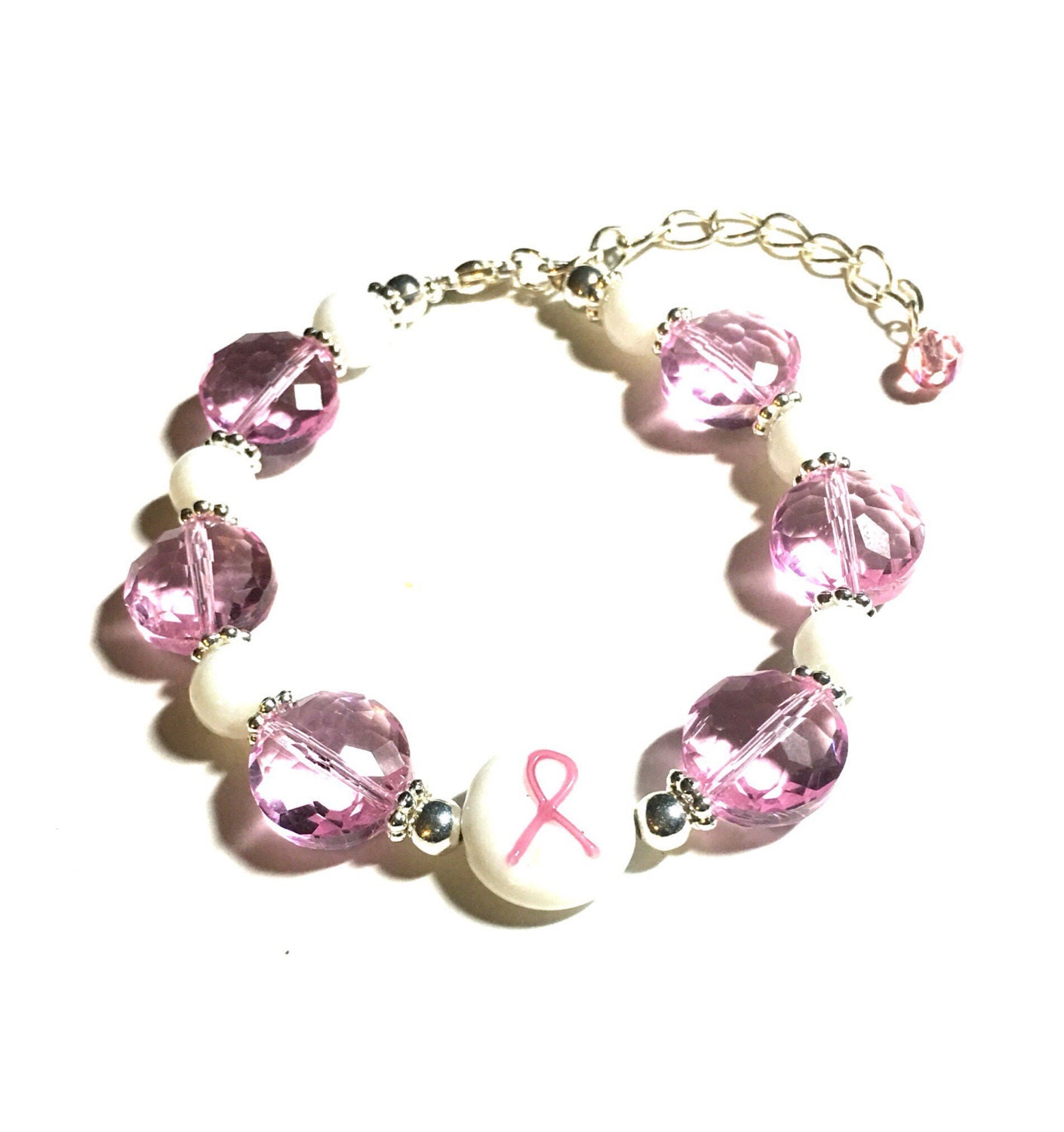 Breast Cancer Awareness Bracelet Pink Beaded Awareness