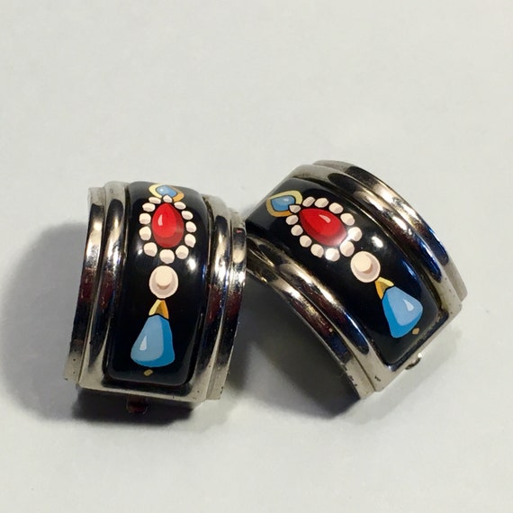 Hermès Enamel Earrings by thingz2buy on Etsy
