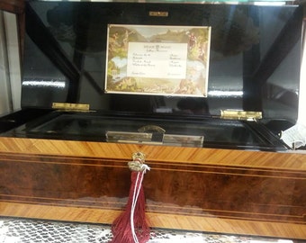 Music Box Reuge Swiss Cylinder 4 Aire Overture