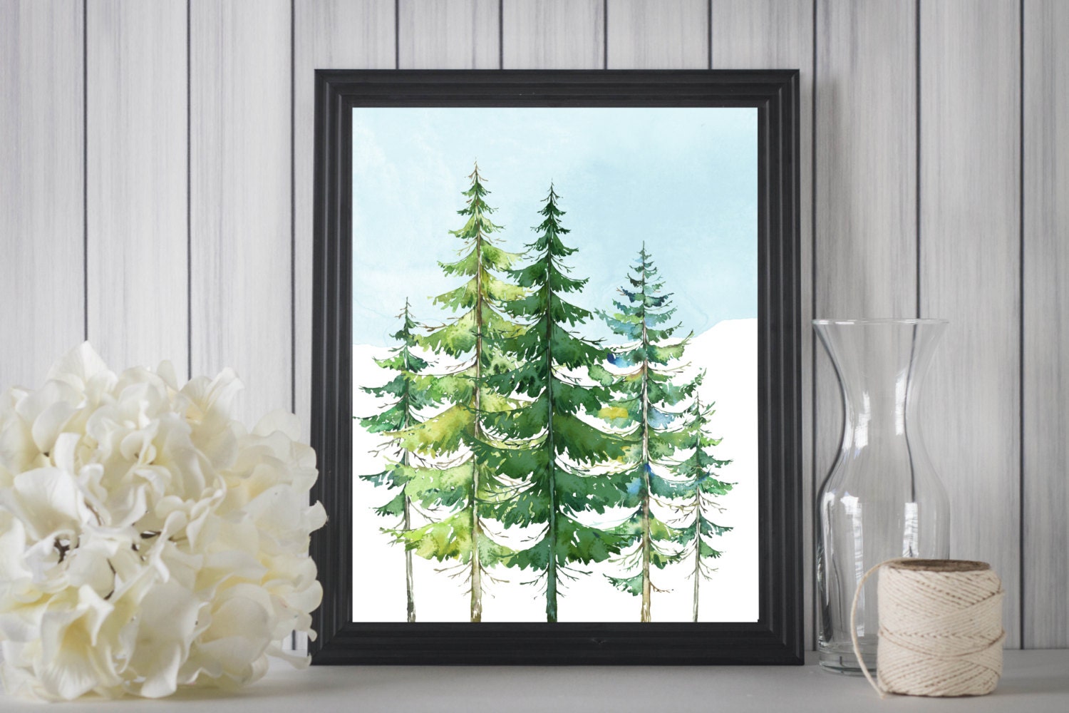 Instant Printable Evergreen Trees with by BloomAndWillowPrints