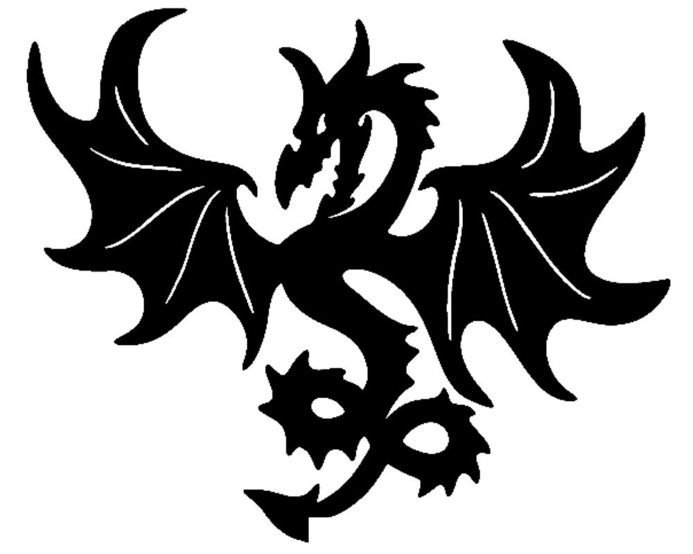 Medieval Flying Dragon Vinyl window decal stickers