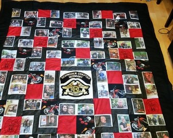 Patchwork quilt "Memories" with images, photos, embroidered for personalization, customizable