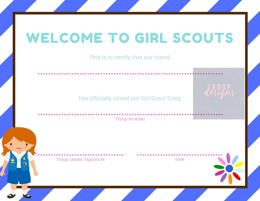 Girl Scouts Daisy Welcome Certificate Ideas | We Know How ...