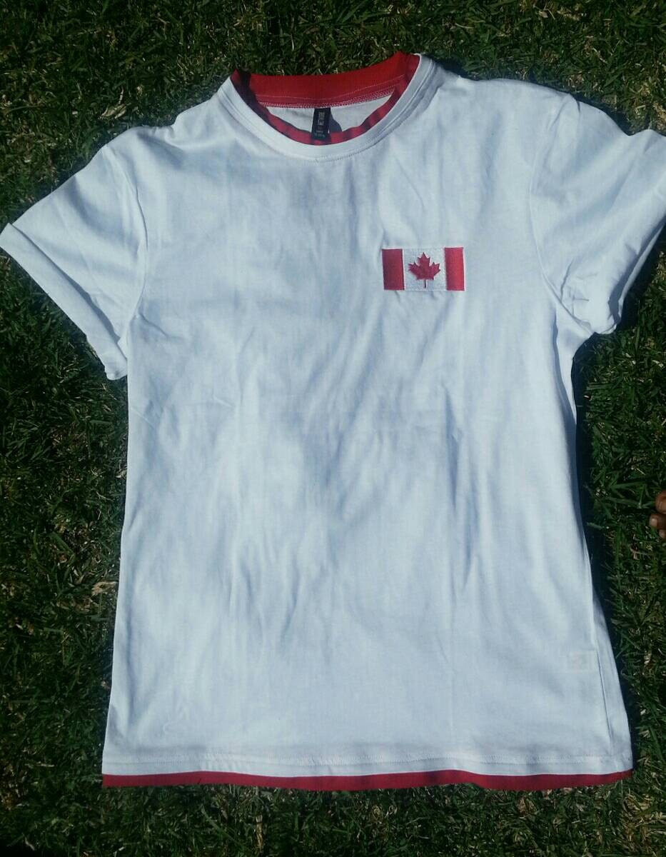 FREE Shipping Unisex tshirt with Canada flag.size