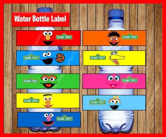 Sesame Street Water Bottle Label instant download Printable