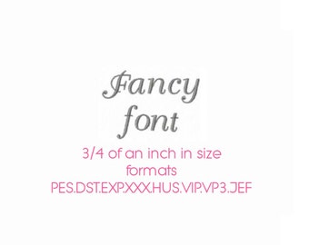 Fancy font embroidery alphabet in 3/4 of an inch in size