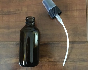 2 oz amber glass spray bottle Blank or with Label
