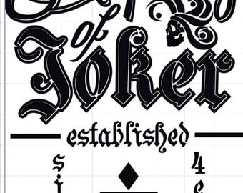 GOLD READY to ship costume Decal Property of Joker iron on heat transfer DIY custom