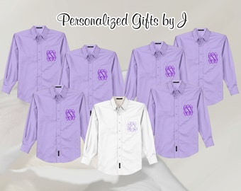 Getting Ready Shirt, Wedding, Monogrammed, Button Down, Bridesmaid Shirt, Bridal Party Shirt, Personalized, Oversized, Bridesmaids Gift