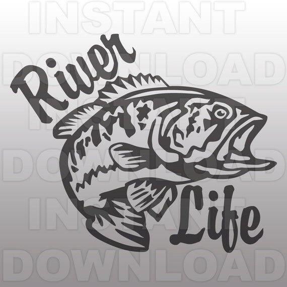 Download River Life with Bass SVG FileRiver Life SVGLargemouth Bass