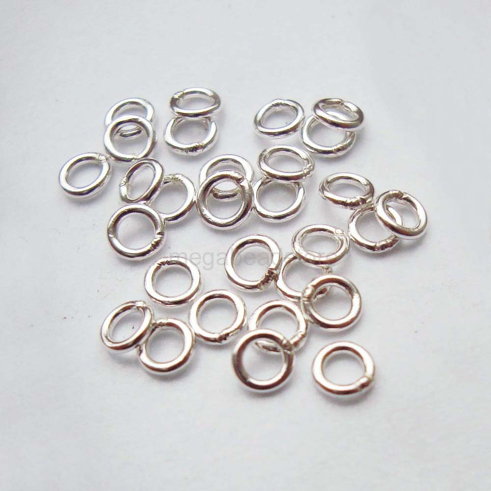 100 pcs 3mm Closed Soldered Jump Rings 925 Sterling Silver