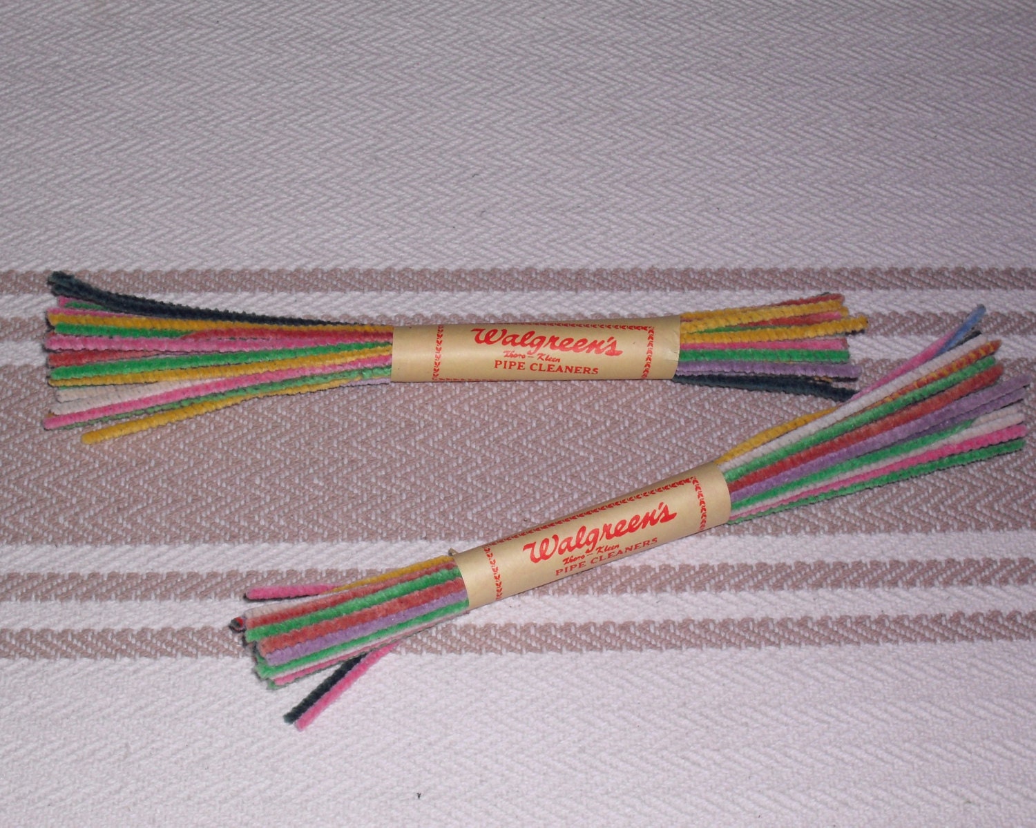 2 Packs Vintage Chenille Pipe Cleaners NOS Walgreens 6 Dozen from