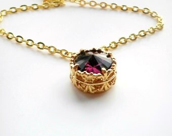 Swarovski Amethyst Crystal Filigree Pendant