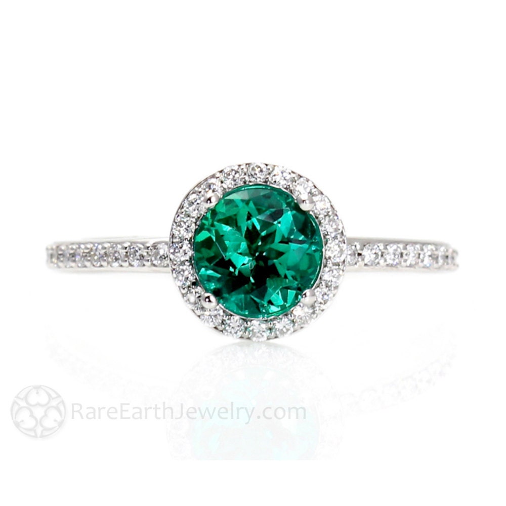 Emerald engagement rings etsy