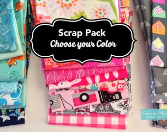 SALE Fabric Scraps, Scrap Fabric, Scrap Pack of Designer Fabric, Scraps of Fabric, Best Seller! Choose the Color, Free Shipping Available