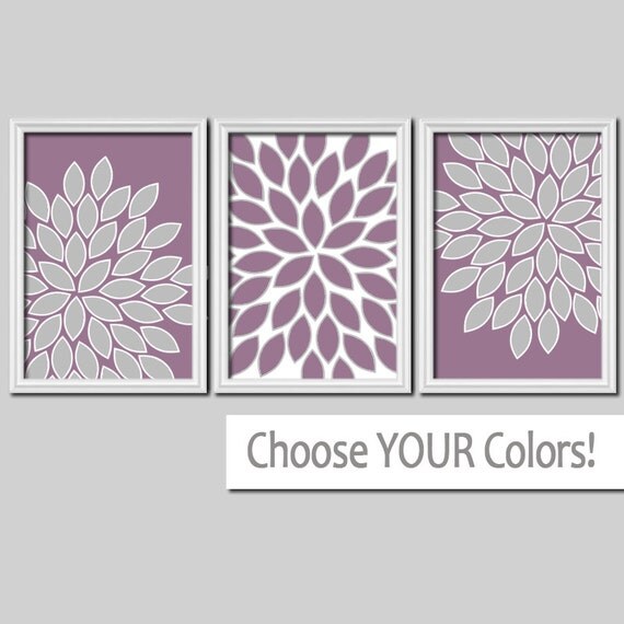 Lavender Gray Wall Art Bedroom Pictures CANVAS or by TRMdesign