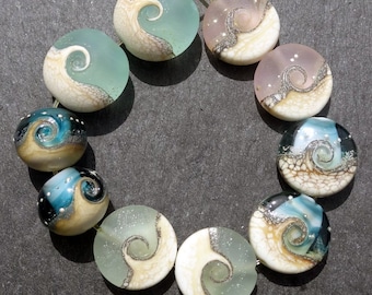 Lampwork Beads (10) Ocean Mix 3