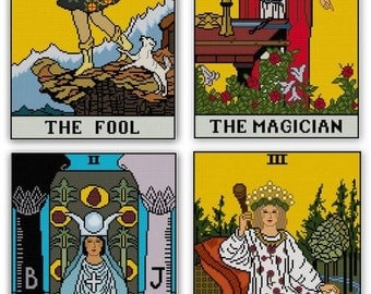 Major Arcana Tarot Cards set Cross stitch patterns PDF All 22 cards
