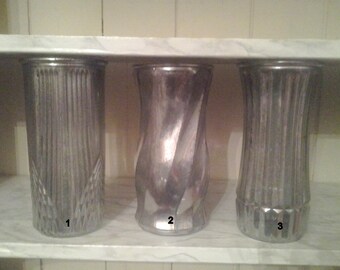 SALE! Faux Mercury Glass Vases, distressed silver glass vase