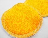 Organic Cotton Flannel Nursing Pads - Yellow Dot