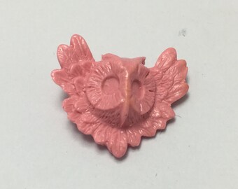 Winged Owl - Dusty Pink - Hand Made Clay Button
