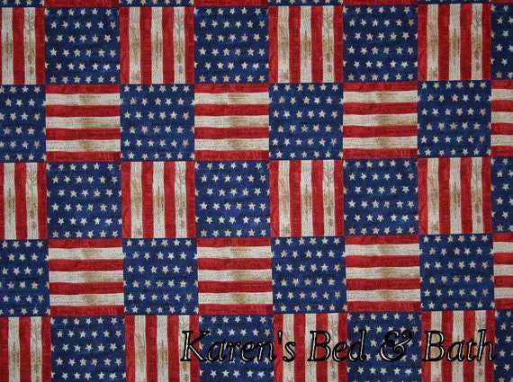 USA American Flag Fabric with Flags By the Yard Quarter Yard