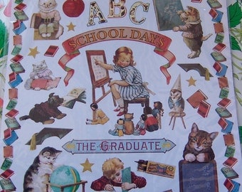 vintage gifted line school days stickers