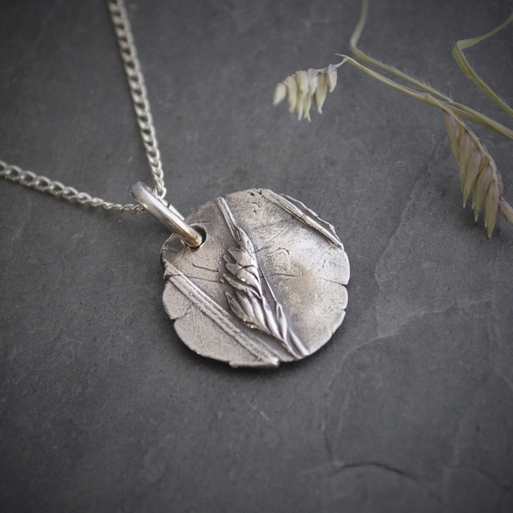 Botanical Jewelry Plant Necklace Prairie Grass Necklace