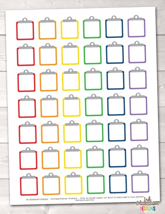 clipboard printable planner sticker pdf functional sticker