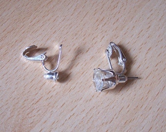 Pierced post to clip-on earrings converters findings - silver or gold - 2-10 pairs