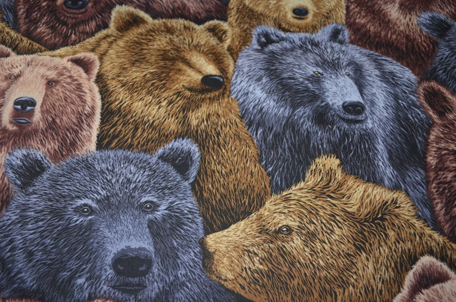 Bear Fabric Wildlife Fabric Black Bear Fabric Bear Print