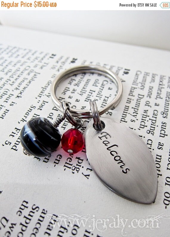 ON SALE Custom Stamped Football Keychain With Your Team by Jeraly