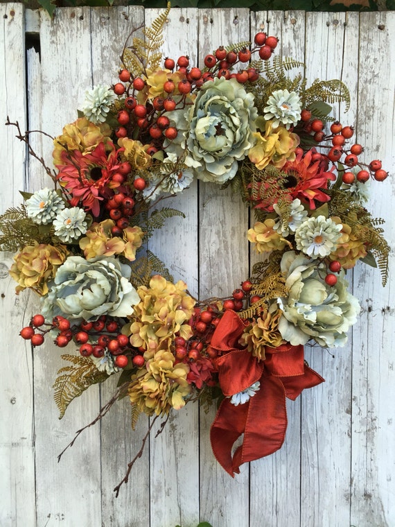 Fall Door Wreath Rustic Fall Wreath Country Fall Door