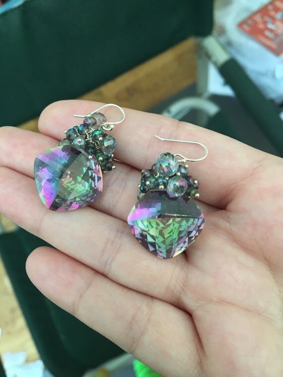 Mystic Topaz earrings Mystic quartz earrings Rainbow