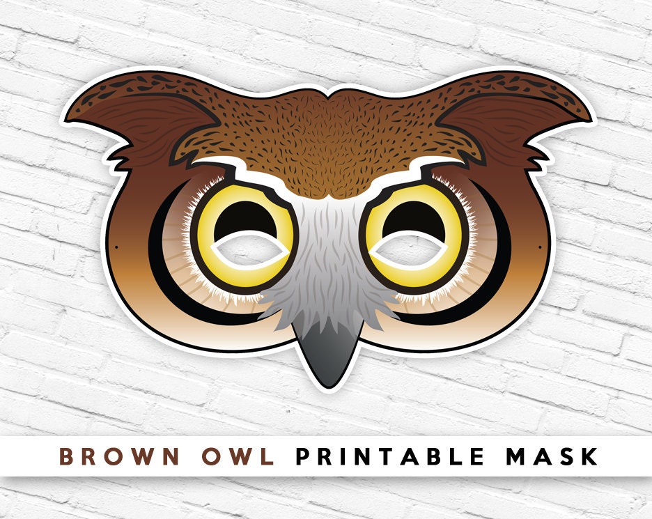 Owl Mask Great Horned Owl Mask Printable Mask by theRasilisk