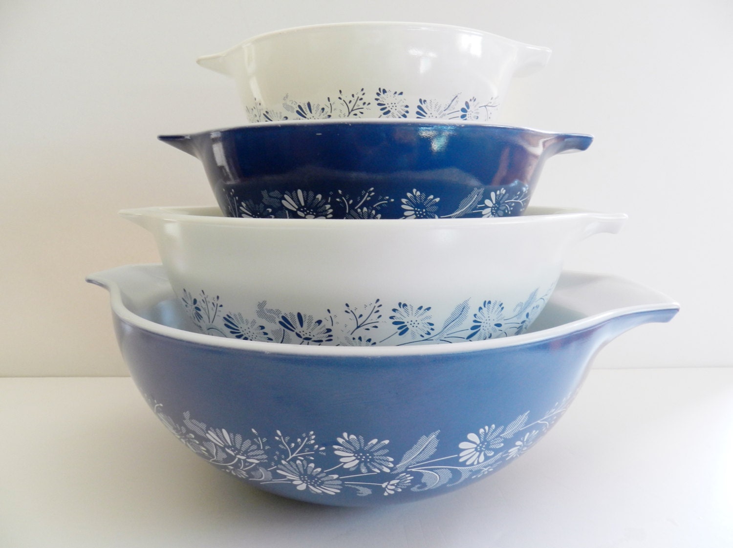 Pyrex Blue Colonial Mist 4pc Bowl Set Colonial Mist