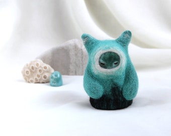 OOAK Needle felt art doll with ceramic face - Hand Made Eco-Friendly Home Decor by studio Vishnya