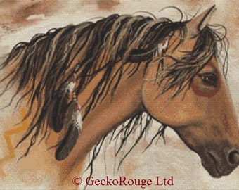 Cross stitch kit by AmyLyn Bihrle 'Majestic Mustang 35' - Horse counted cross stitch