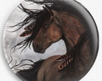 Needle Minder, Licensed Art, AmyLyn Bihrle, Mustang Needle Minder, Cross Stitch Keeper, Fridge Magnet, Scissor Minder, #152