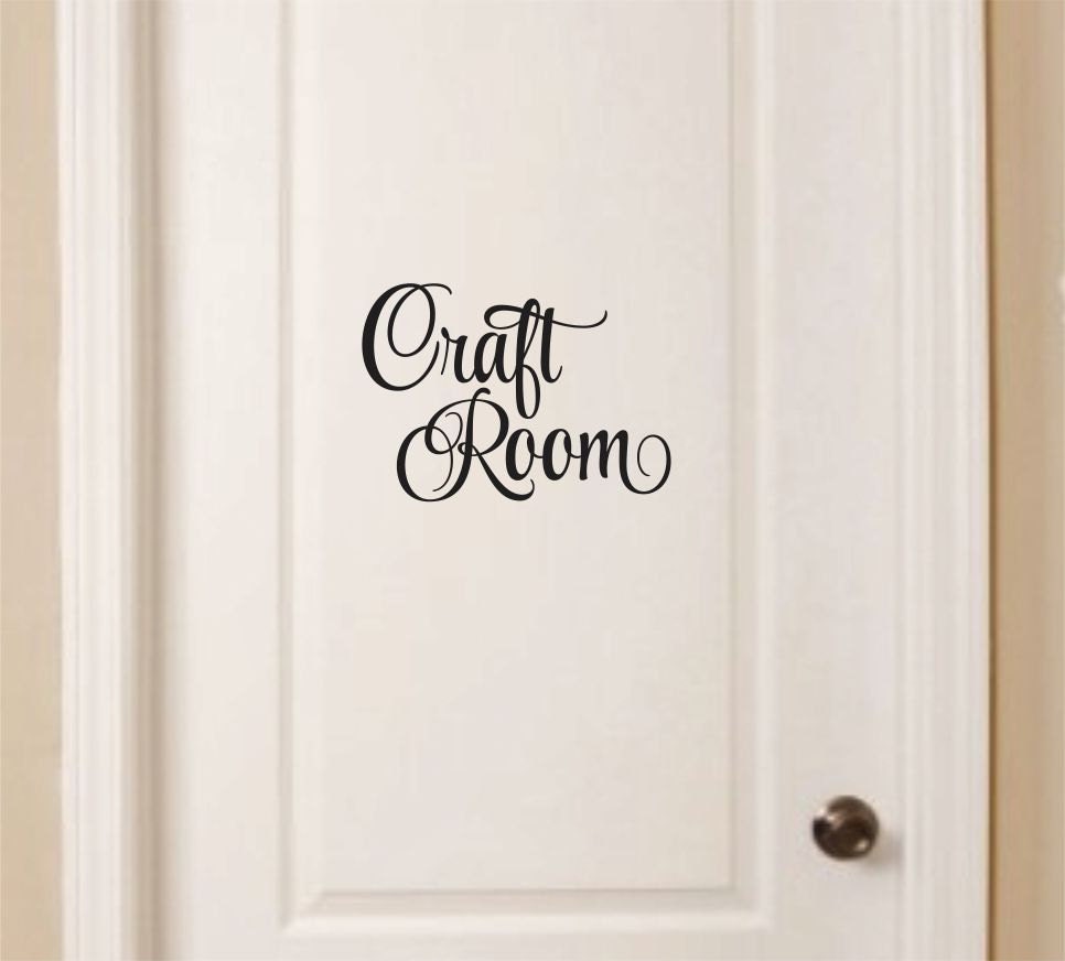 Craft Room vinyl wall decal door decal vinyl lettering for