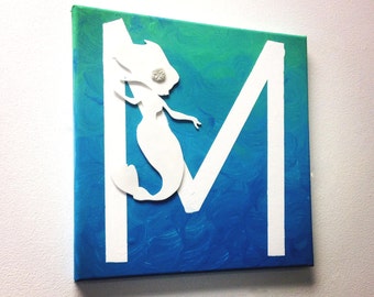 Initial Wall Art mermaid wall hanging mermaid wall art mermaid decor Initial Wall Art mermaid wall hanging mermaid wall art mermaid decor