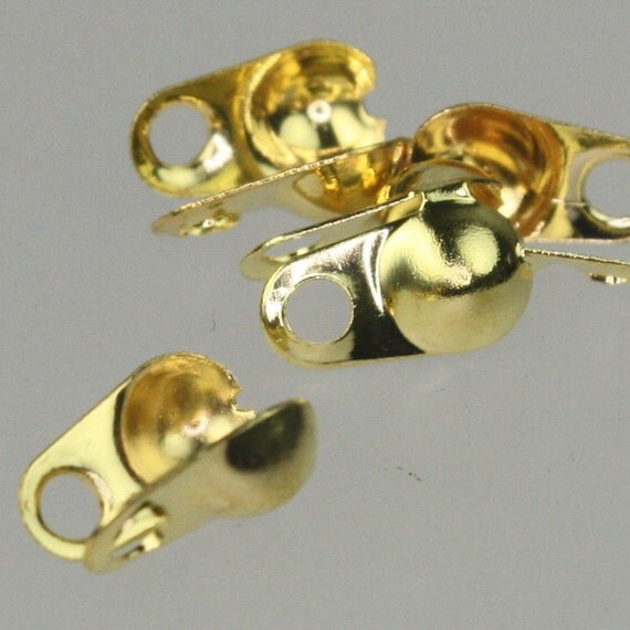 50pcs of Gold Plated ball chain connector for 3.2mm Crimp