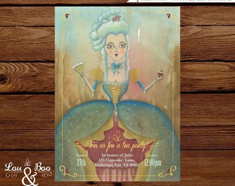 Printable Marie Antoinette High Tea Party invitation