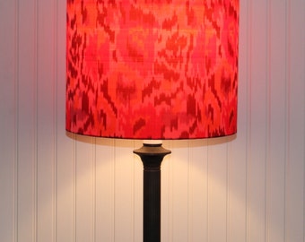 Orange Silk Drum Shade - Lamp Shade - Multi Color - Orange Lamp Shade - Handwoven Silk - Modern Lamp Shade - Chic - Silk Lamp Shade