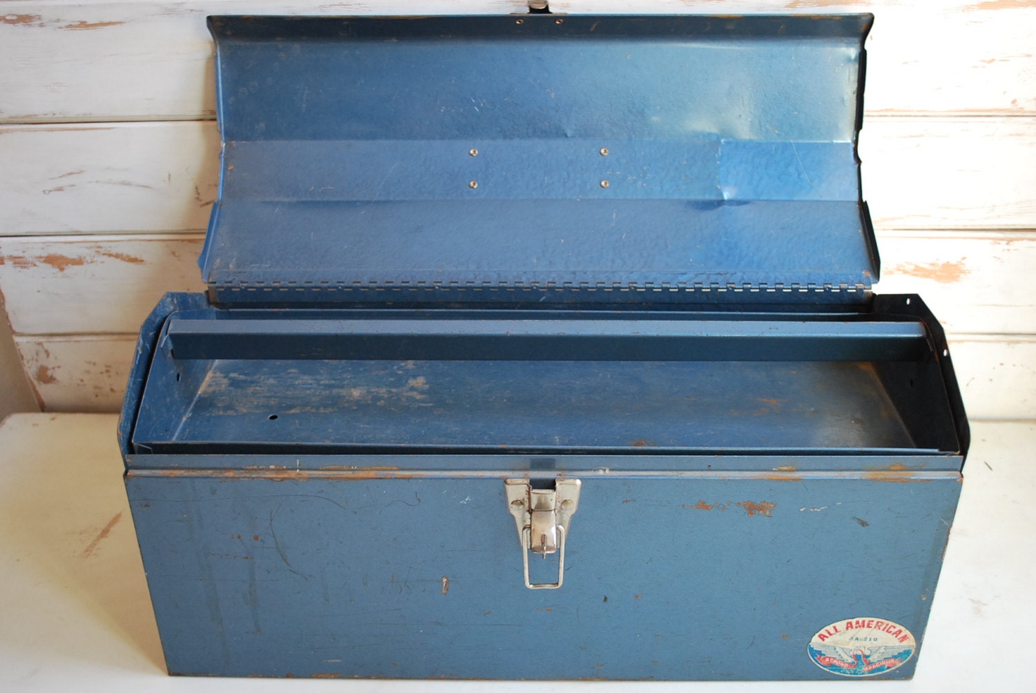 All American Tool Box Vintage Tool Box Blue Tool Box Metal