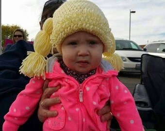 Cabbage Patch Hat, Cabbage Patch Wig Hat, Cabbage Patch Costume, Cabbage Patch Doll Costume, Cabbage Patch Beanie, Cabbage Patch Ponytail